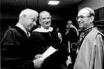 Joe DiMaggio and Joseph Cardinal Bernardin receive honorary degrees