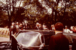 President Lyndon B. Johnson arrives at Holy Cross for 1964 commencement