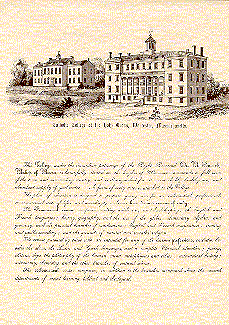 The prospectus of the College from the 1840s