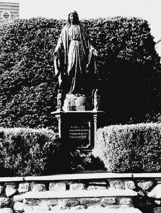 Statue of Mary in current location- across from Campion House