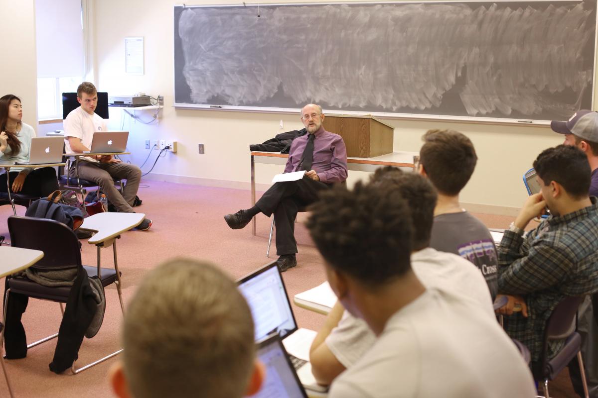 Donald Brand, professor of political science, teaches his Presidential Selection course.
