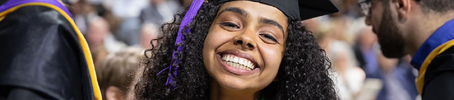 close up of young woman graduating
