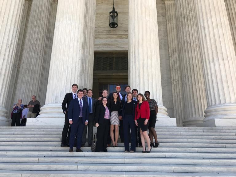 Holy Cross students during the Washington Semester Program visiting the Supreme Court