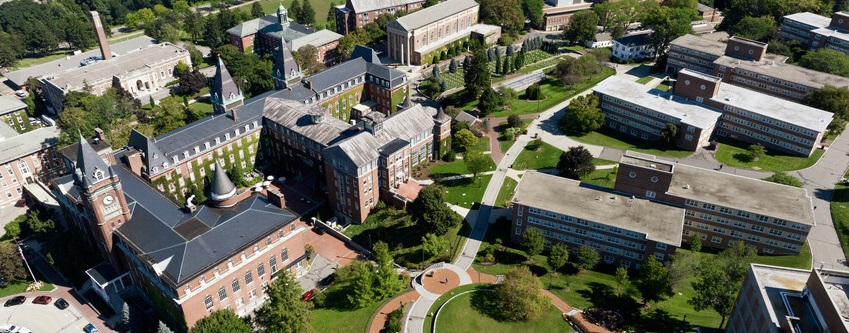 aerial view of Holy Cross campus