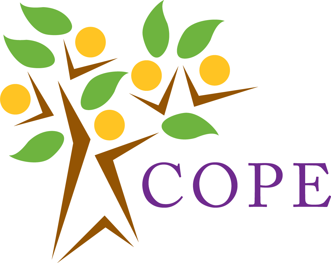 COPE logo of tree with yellow circles 