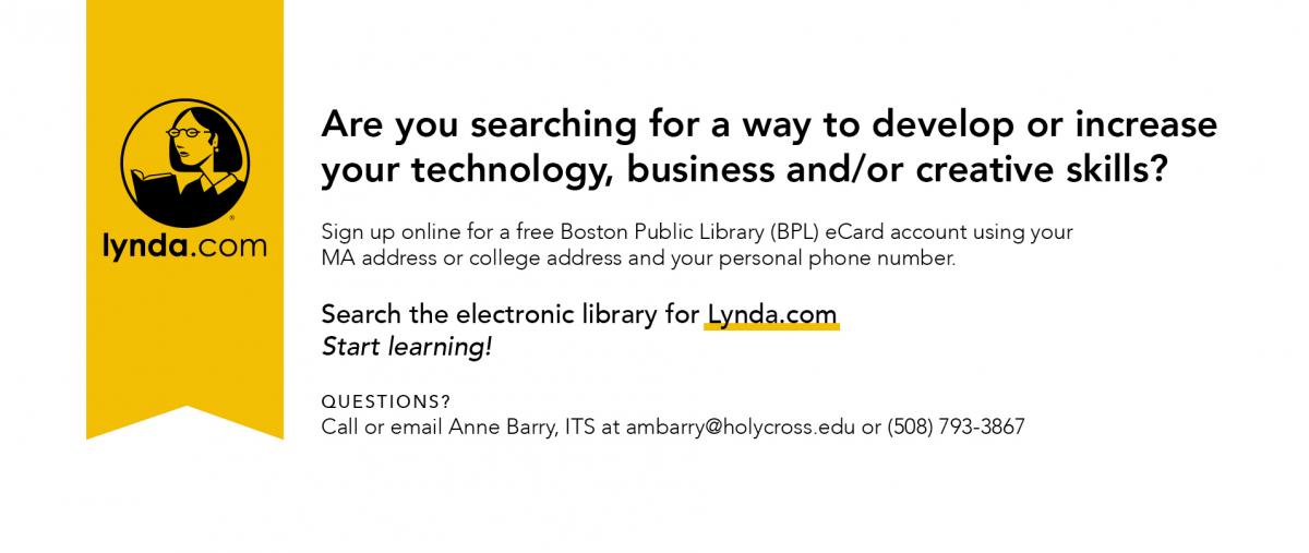 Holy Cross Digital Signage example 4 for Lynda online courses