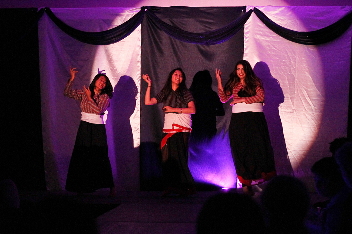 Students perform at the Developing and Educating South-Asian Ideologies (DESI) fashion show.