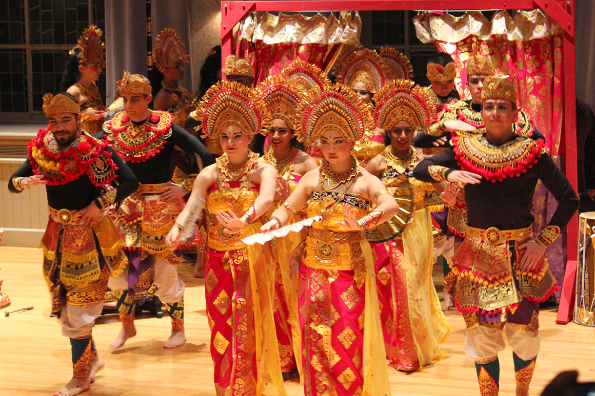 Students perform as part of the Gamelan Gita Sari concert. 