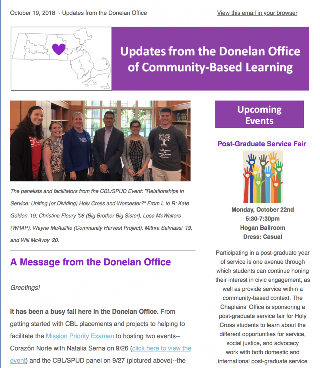 Picture of the October 2018 newsletter.