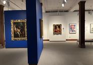 Installation view of center of the gallery with restored painting of Mary Magdalene.