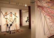 Installation view, pieces by Tina Sato and Kieran Padget