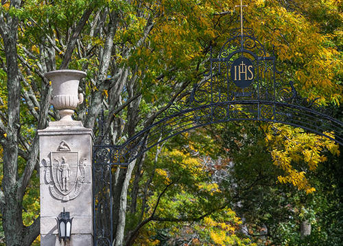 The Holy Cross entrance on Linden Lane