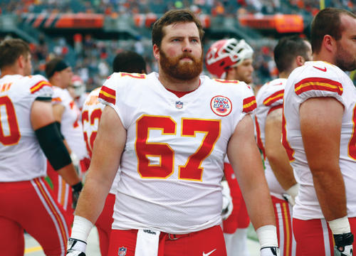 Jim Murray in a Chiefs'jersey