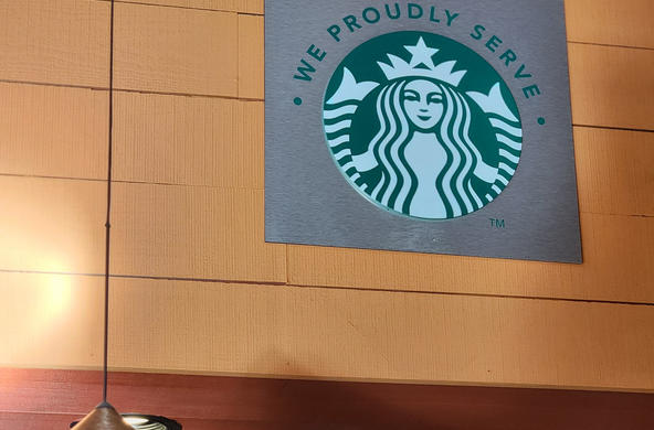 Starbucks sign at Café babel