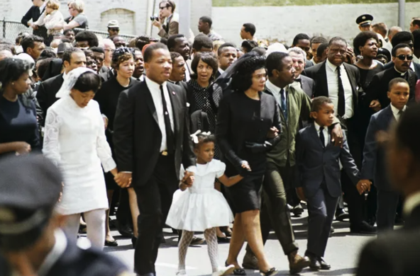 A photograph of the King family at Martin Luther King Jr.'s funeral
