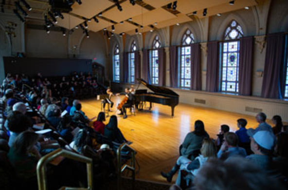 students perform in brooks concert hall