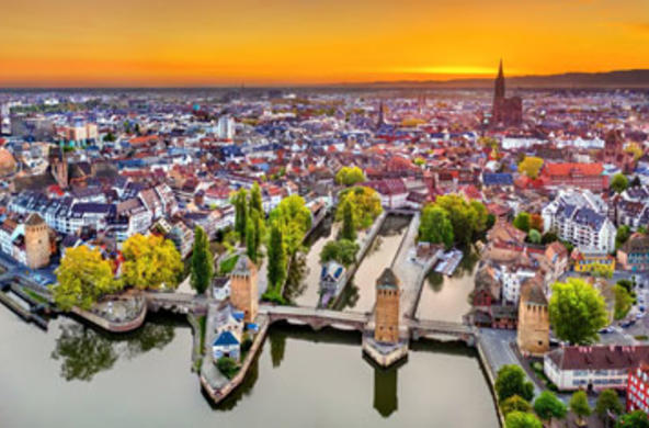 aerial view of strasbourg france