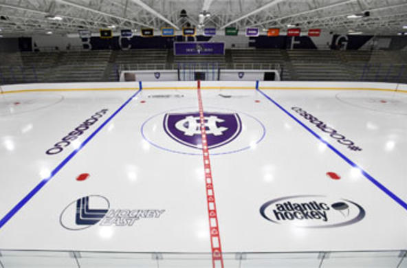 ice hockey rink in hart center at the luth athletic complex