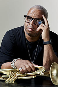 Terence Blanchard is pictured with a trumpet. 