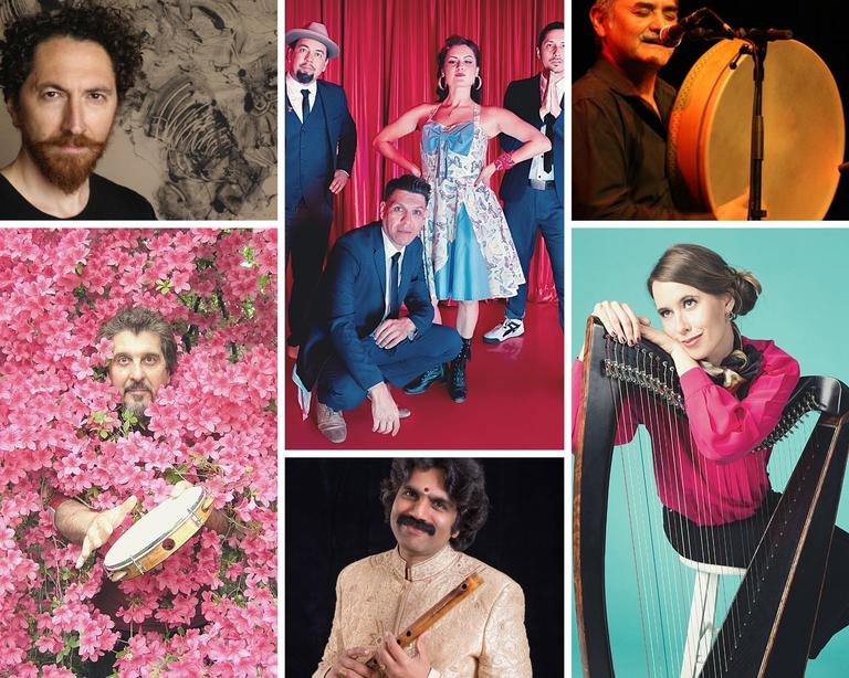 A collage of artist and performer photos from Spring 2022 events