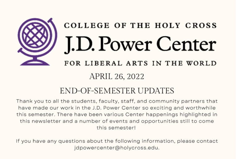 Image of JDPC End of Semester Newsletter 