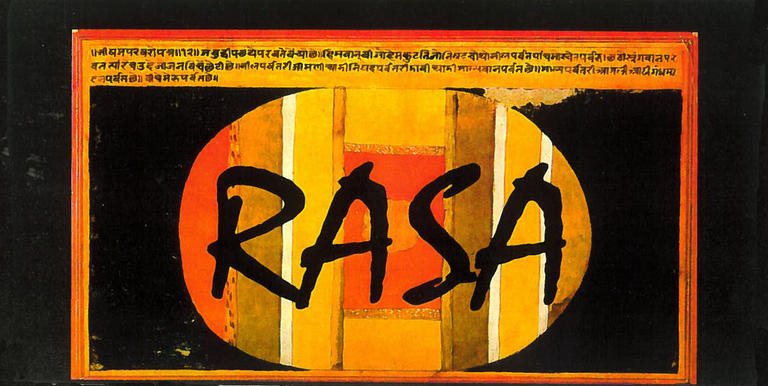 Title of production RASA on a colorful background.