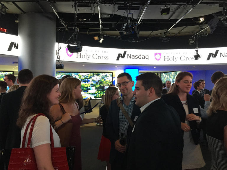 People mingling at a networking reception