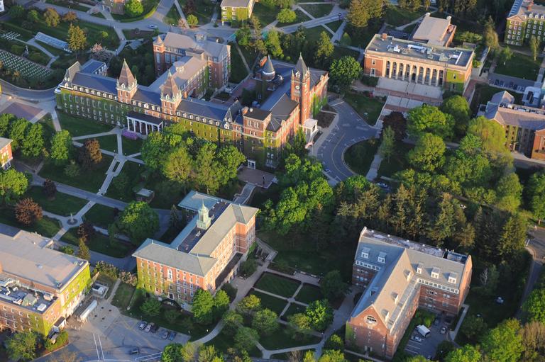 aerial photo of college of the holy cross