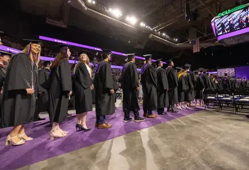 Students in line at Holy Cross commencement 2026