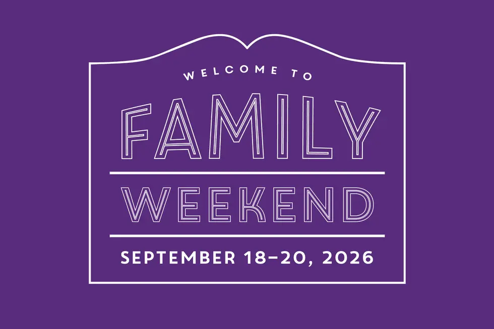 A logo for Holy Cross family weekend, which is happening from Sept. 18-20, 2026