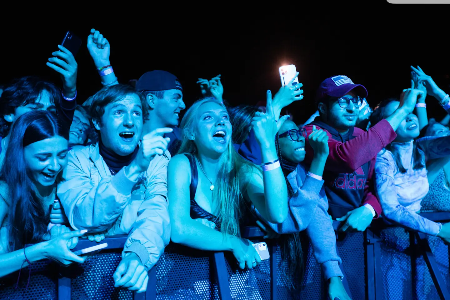 Students attend a concert of the campus of Holy Cross