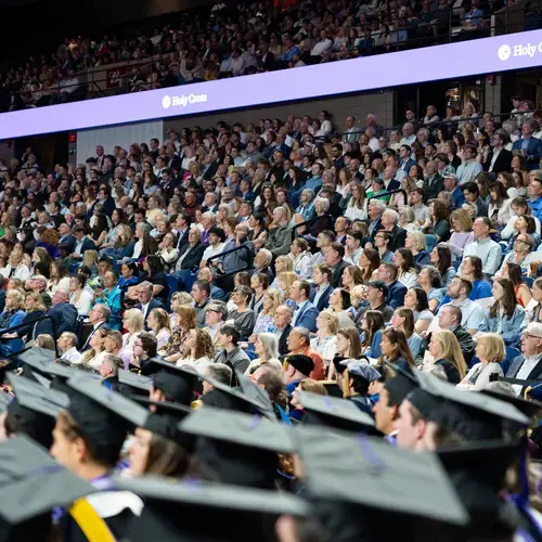 A view of the crowd at Holy Cross commencement 2026