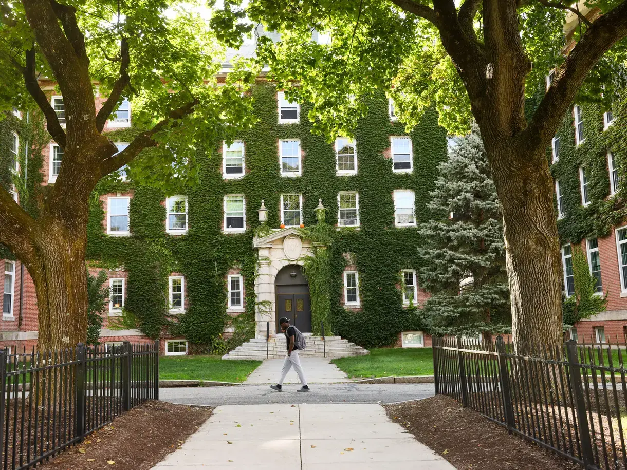 Carlin Hall covered in foliage