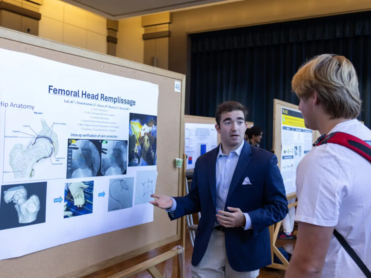 Student presenting his work