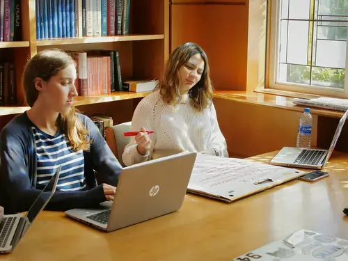 Students in a business class