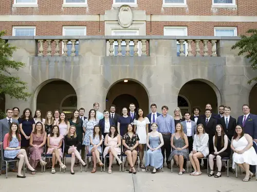 Holy Cross Phi Beta Kappa induction ceremony at the Stein Courtyard on May 26, 2022 in Worcester, Massachusetts.