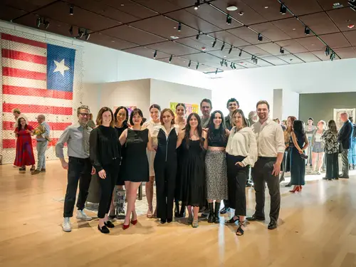 Students gather at the Everything/Nothing senior show