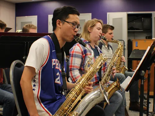 students playing the saxophone