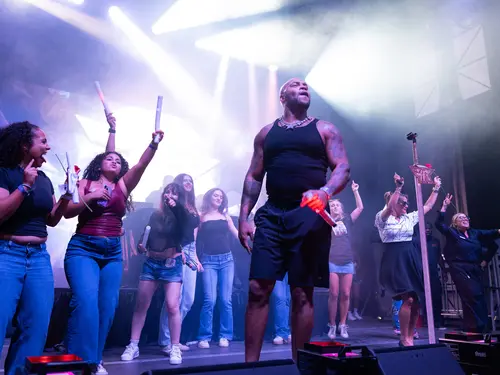 Flo Rida performs at the 2026 Holy Cross fall concert