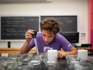 A student in a science lab