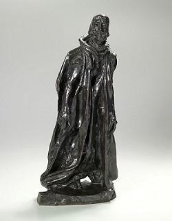 Bronze sculpture of figure of Eustache de St. Pierre, small maquette version
