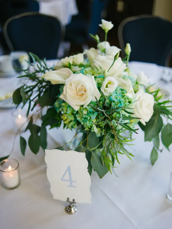 A bouquet during at wedding at Holy Cross