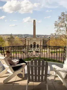 A view from the Fenwick Porch, beauty at colleges in massachusetts