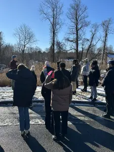 Students hiking at Pakachoag Springs