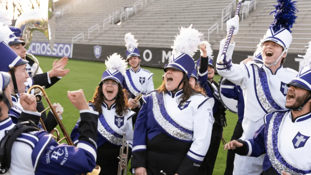 Band members cheering