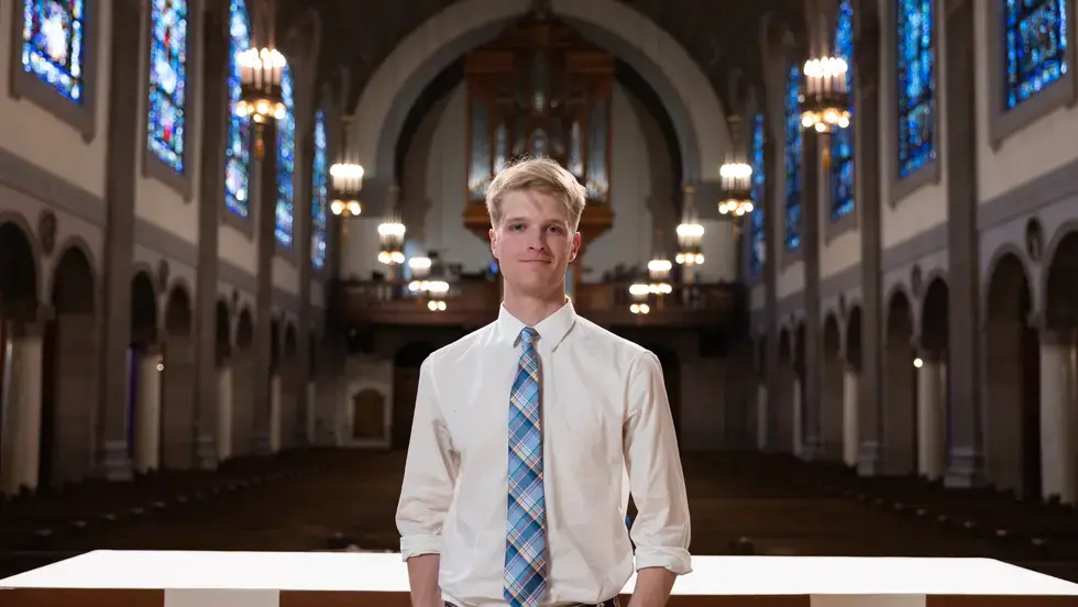 Gavin Klein in St. Joseph Memorial Chapel