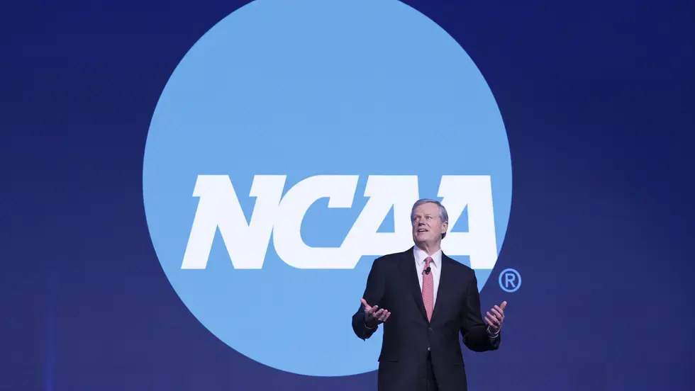 Photo of Charlie Baker presenting