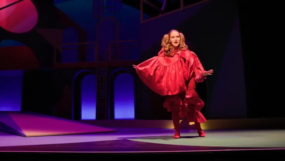 Student actor on stage