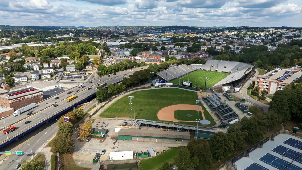 An aeria view of the Holy Cross baseball field