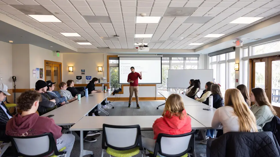 Professor teaching a class
